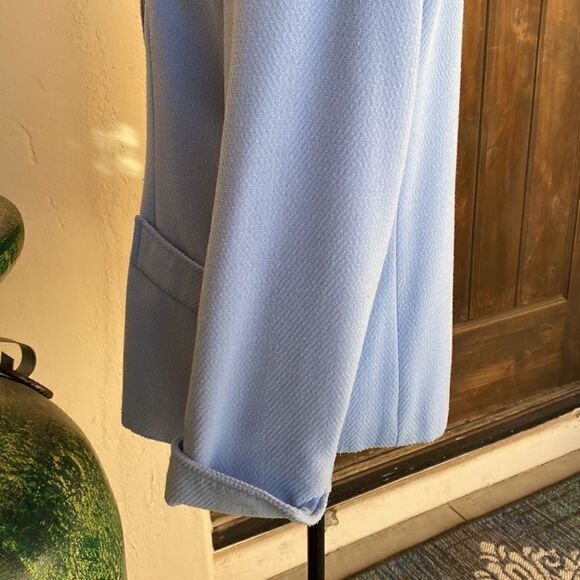 Baby blue button front jacket by Requirements size medium - Picture 6 of 10
